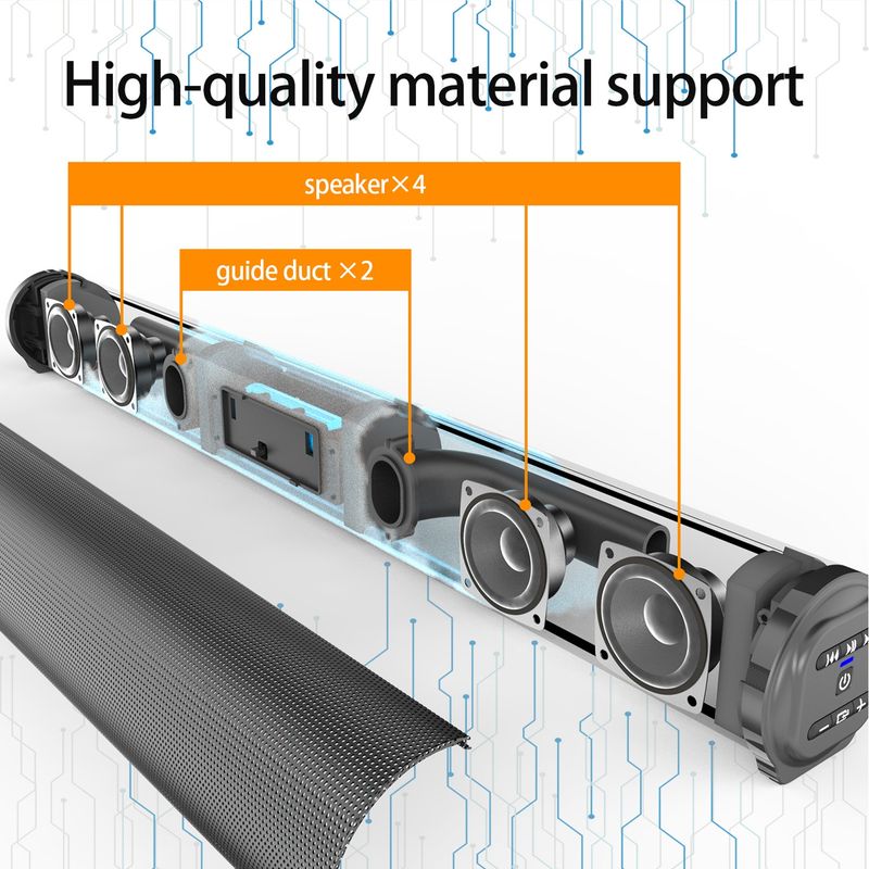 BS-10 Bluetooth 5.0 Hoparlör TV Soundbar Uzaktan Kumandalı (Siyah)_voghion.com