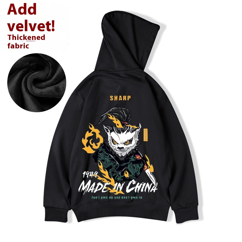 Maglione in stile cinese cinese-chic di marca di moda sciolto grande uomo grasso autunno inverno camicia da uomo addensata in peluche 8XL_voghion.com