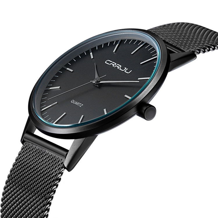 Herren Ultradünne Uhr Business Casual Stahl Mesh Uhr Herrenuhr_voghion.com