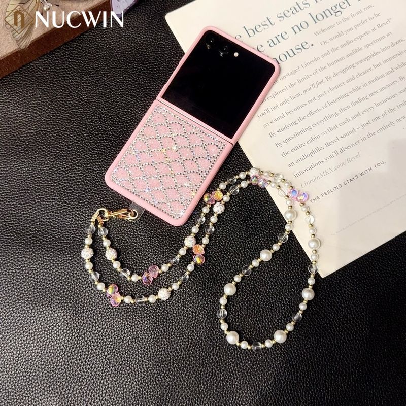 Fischschuppenmuster Glitzer Bling Handyhülle für Samsung Galaxy 6 5 4 3 Dia Z Flip 7 Lange Lanyard Cover_voghion.com