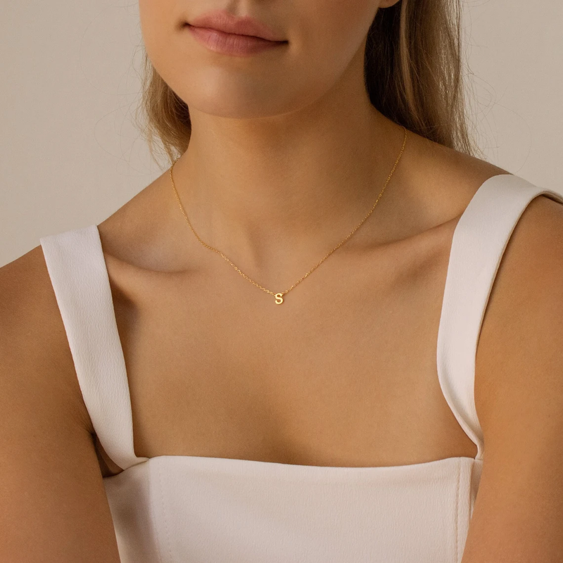 Collier avec lettres initiales en acier inoxydable pour femmes, pendentif de bijoux, alphabet, nom unique, collier ras du cou, livraison directe_voghion.com