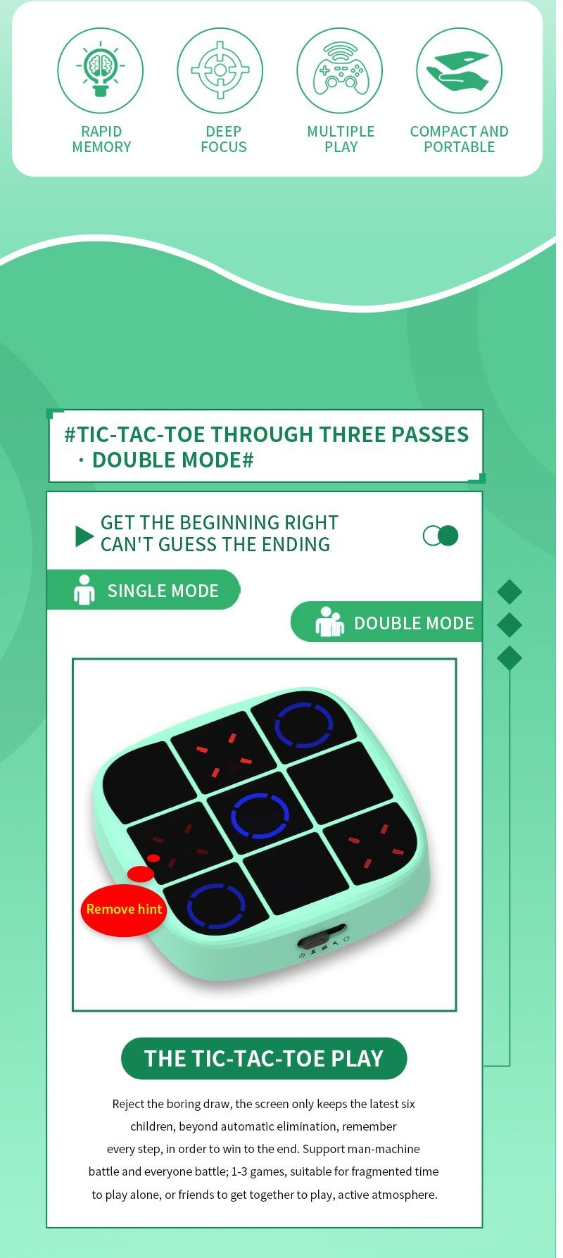 Set di gioco del tris 4 in 1 e 6 in 1 - Giocattolo educativo interattivo per bambini (3-6 anni) - Migliora le capacità visive, motorie e cognitive_voghion.com