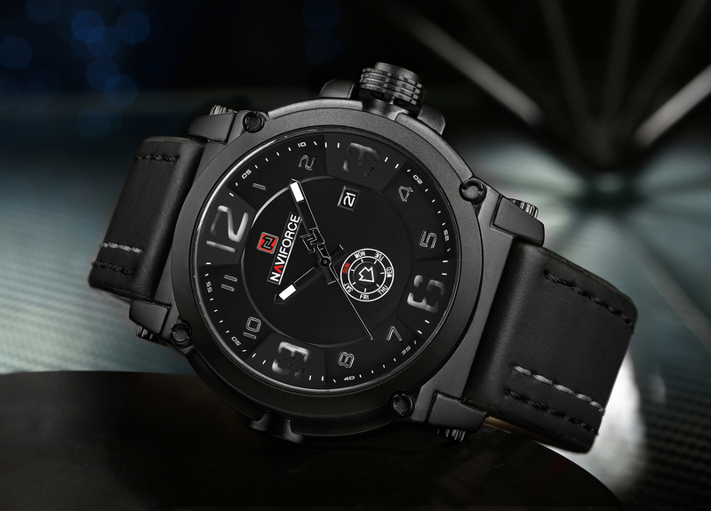NAVIFORCE Leading 9099 Calendar Men's Waterproof Quartz Belt Watch_voghion.com