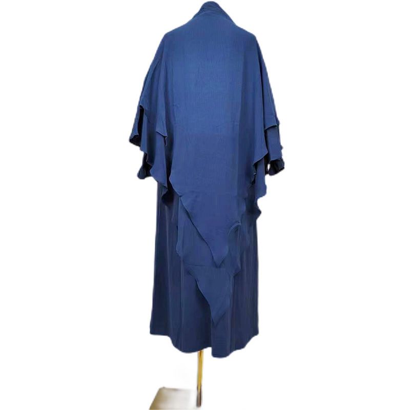 Abito lungo da donna Dubai medio, tinta unita, con foulard, due pezzi_voghion.com