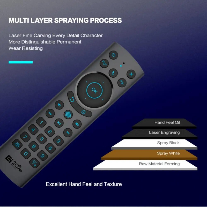 Télécommande vocale intelligente 2.4G sans fil rétroéclairé BT5.0 Air Mouse Gyroscope IR apprentissage pour Android TV Box G20 Plus_voghion.com