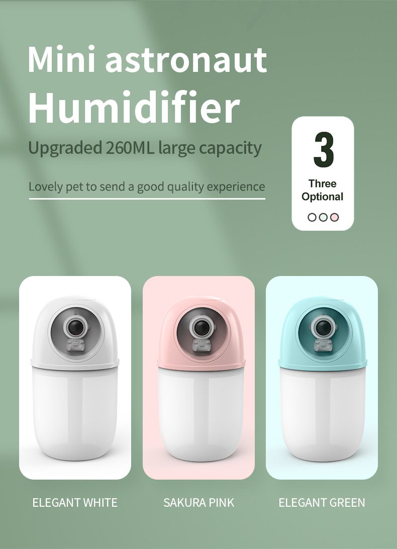 Astronaut-Themed Mini Humidifier - Desktop Air Diffuser For Office_voghion.com