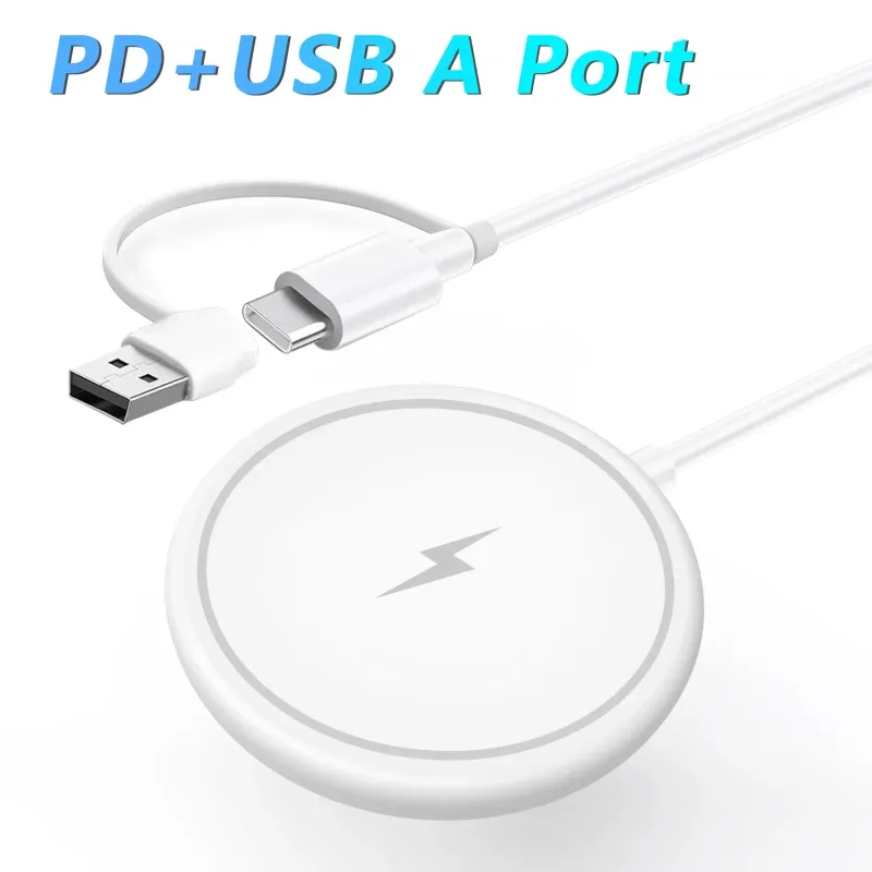 30W Magnetic Wireless Charger Pad For IPhone 15 14 13 12 11 Pro Max Mini Desktop Chargers USB A PD Magnetic Fast Charging_voghion.com