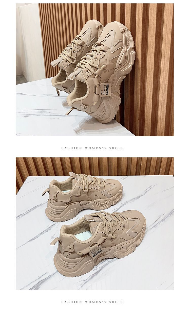 Kadınlar İçin Kalın Tabanlı Baba Ayakkabıları Kadınlar İçin Yeni Deri Baba Ayakkabıları Stili Tüm Maç Rahat Boy Arttıran Spor Ayakkabıları Kadınlar İçin_voghion.com
