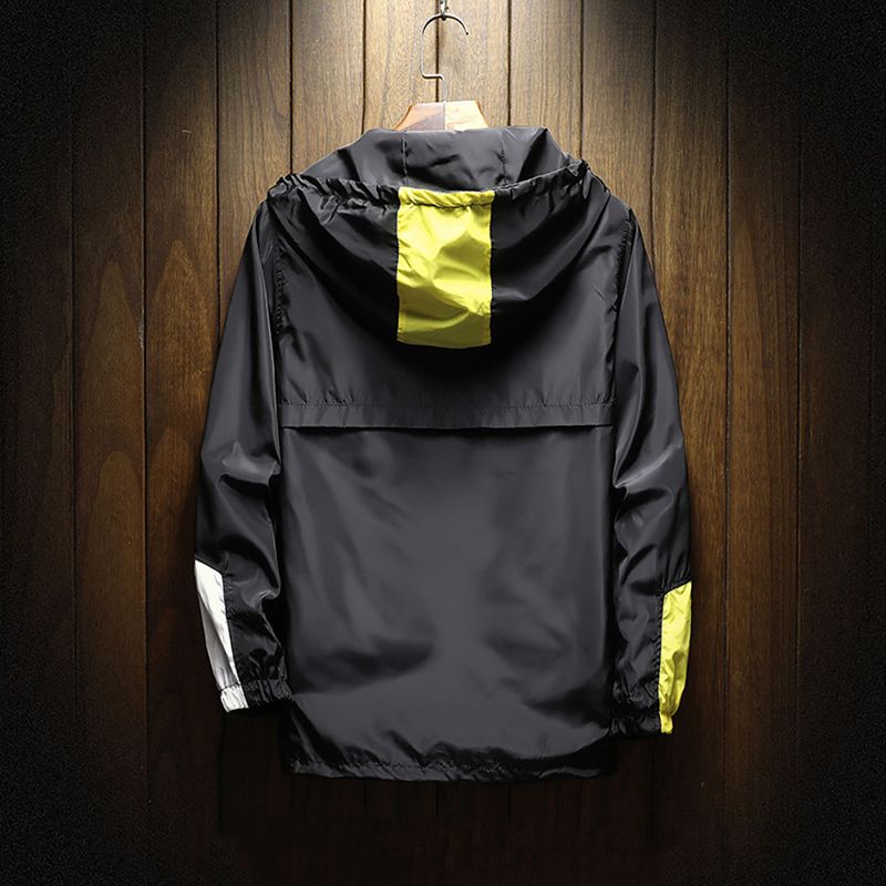 CCM High Quality Spring Autumn Bomber Jacket Men Casual Solid Windbreaker Zipper Thin Hooded Coat Outwear Male Plus Size_voghion.com