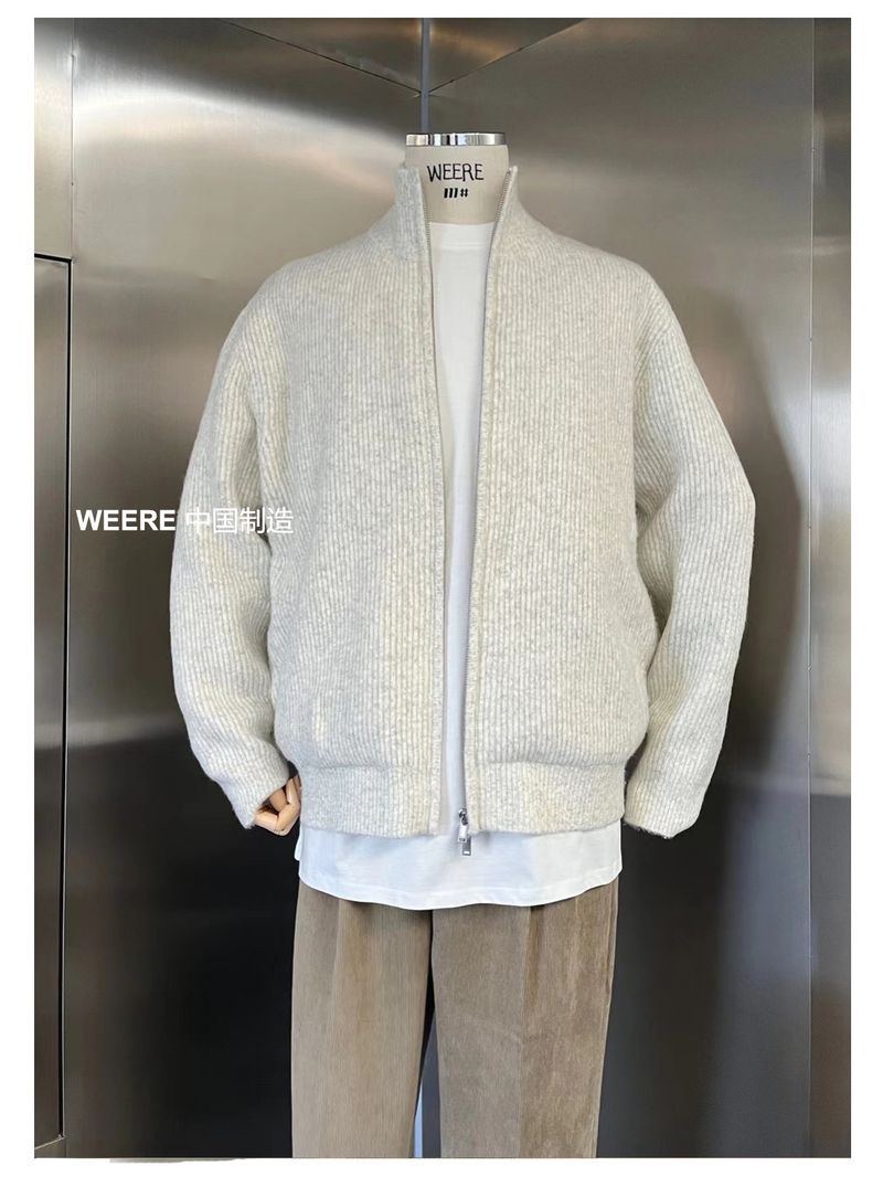 Cleanfit Sweater Men Autumn Winter American Casual Double Zipper Knitted Cardigan Trendy Brand Lazy Style Stand Collar_voghion.com
