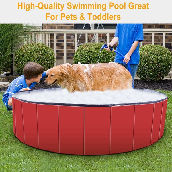 Foldable Pet Swimming Pool PVC Kiddie Baby Dog Swim Pool Bathing Tub Playmat Kids Pools_voghion.com