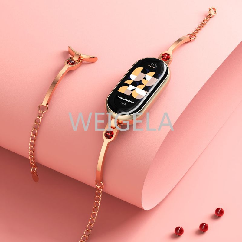 Curea de schimb din oțel inoxidabil pentru Xiaomi Mi Band 8, brățară pentru brățară pentru femei, accesorii pentru ceasuri inteligente_voghion.com