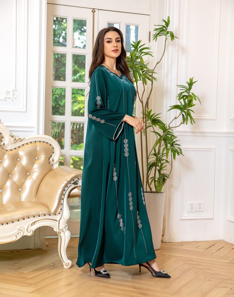 Eid muszlim parti ruha szatén abaya nőknek jalabiya ramadan hosszú ruhák abaya női gyémánt köntös kaftán vestidos largos 2025_voghion.com