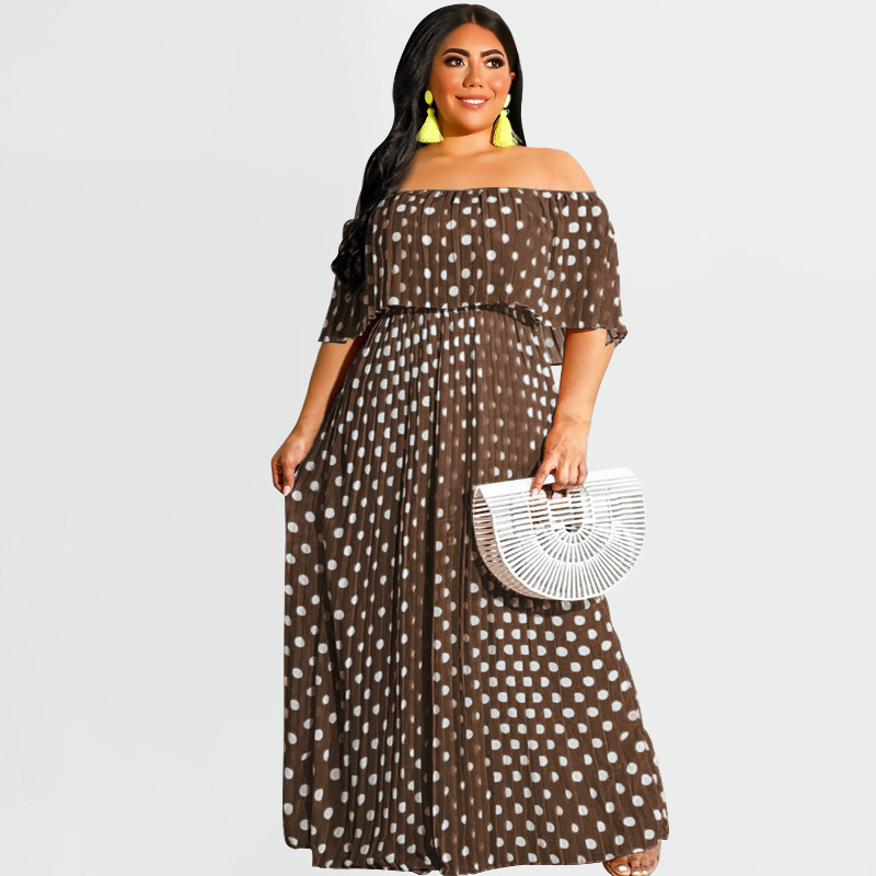 Summer New Dot Print Fashion Casual Abiti taglie forti_voghion.com