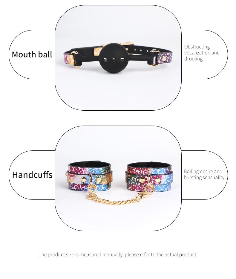 BLACKWOLF BDSM Sets Bondage Leather Set For Restraint Fetish Handcuffs Collar Gag Whip Erotic Accessories Couples Adult_voghion.com