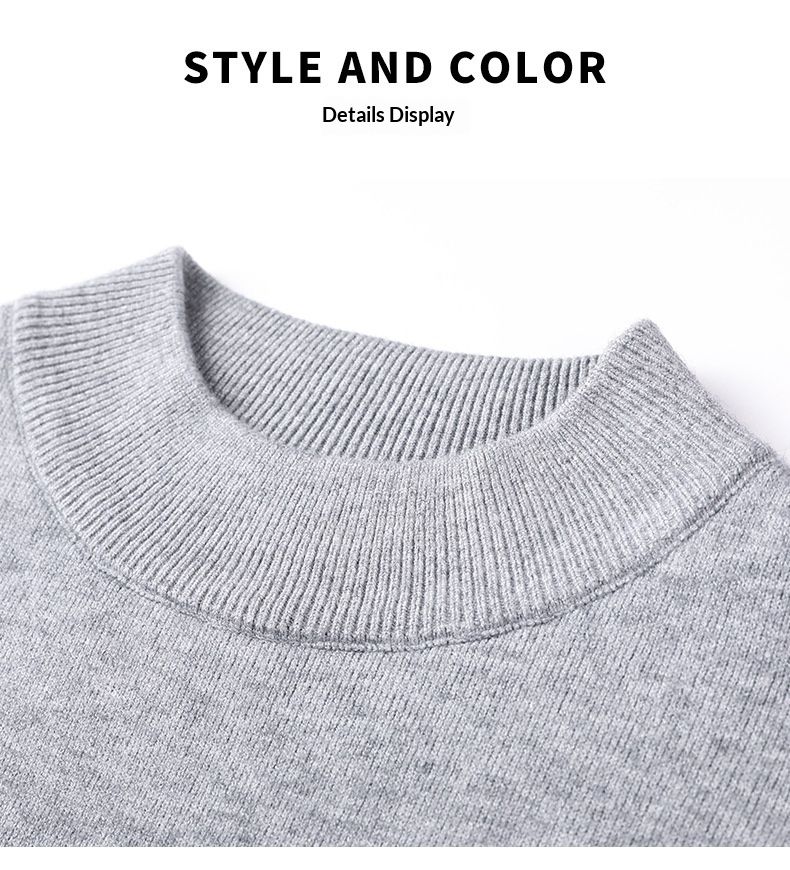 Pure Cross-Border Foreign Trade High-End Men's Sweater Half Turtleneck Long Sleeve Spring Autumn New Casual Versatile Base_voghion.com