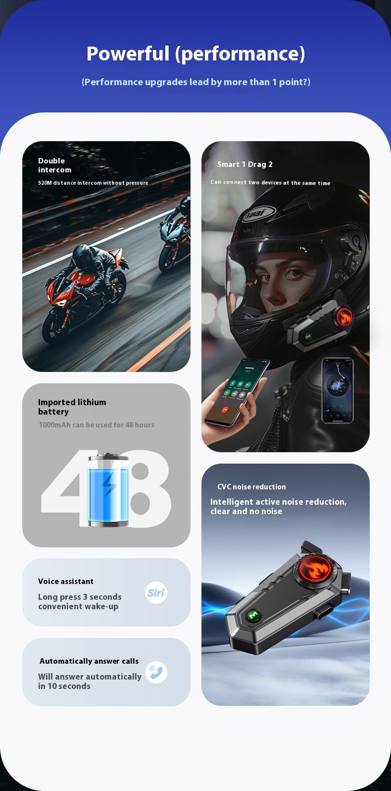 Nouveaux écouteurs de cyclisme privés, casque intercom double 500 m, écouteurs Bluetooth_voghion.com