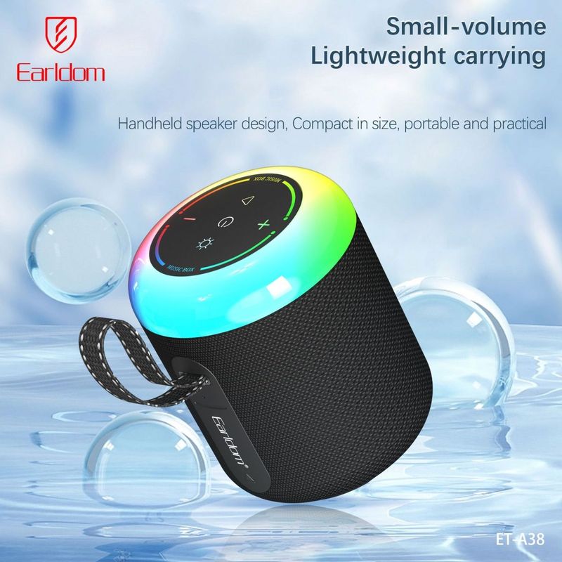 EARLDOM Bluetooth 5.3 Dual Long Battery Life Portable RGB Ambient Light Small Speaker_voghion.com