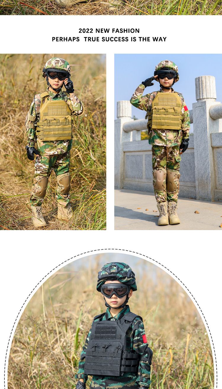Kids’ Clothing Children's Camouflage Suits Boys Special Forces Performance Clothes Summer Camp Training Clothes Zipper Military Training Clothes_voghion.com