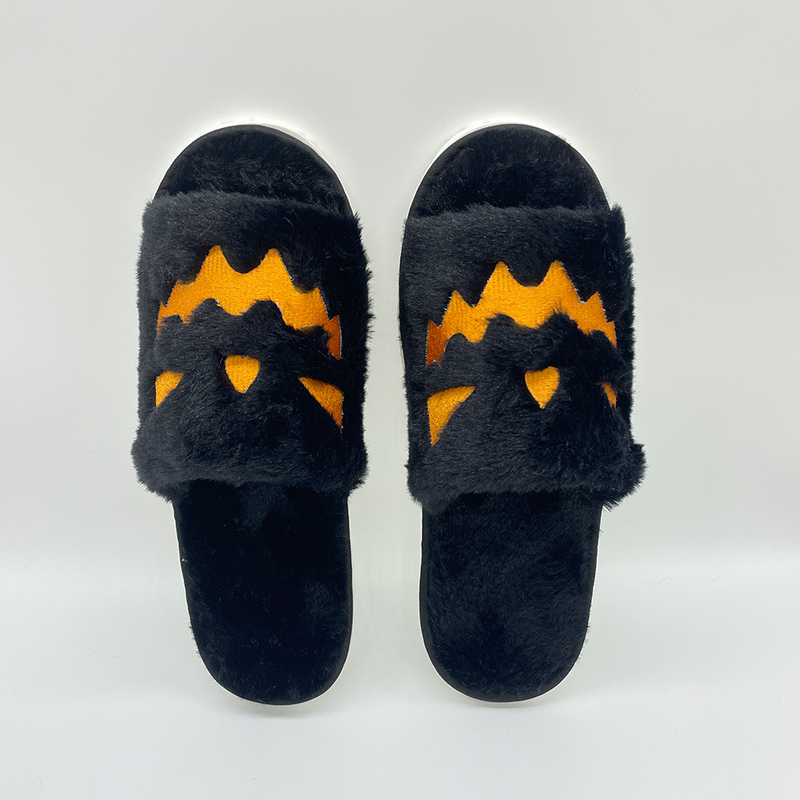 Grensoverschrijdende explosieve Halloween-pompoen Binnen- en buitenlandse handel Hot Products Pluche platte pantoffels_voghion.com