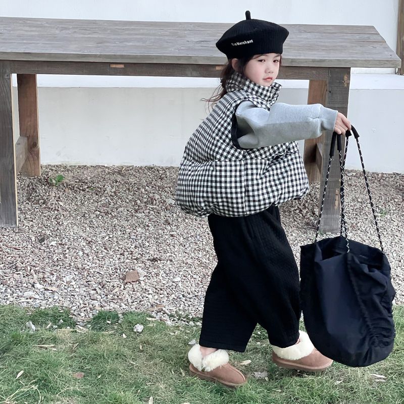 Gilet scozzese invernale per bambini nuovo gilet in cotone coreano per ragazzi e ragazze_voghion.com