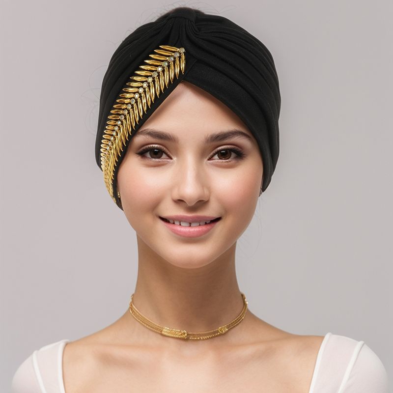 Muslim headscarf Stylish stretch breathable watermelon hat with side diamond hat for women_voghion.com
