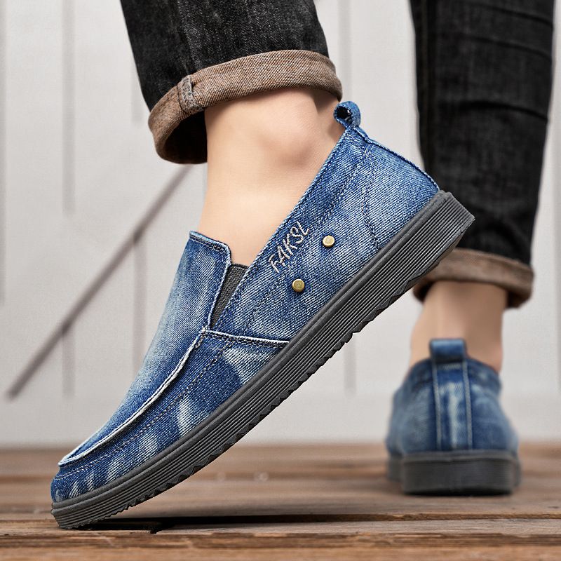 Mocassini bassi casual in tela Euro Step 2025, nuovi modelli autunnali, alla moda, in denim, stile coreano, da uomo_voghion.com