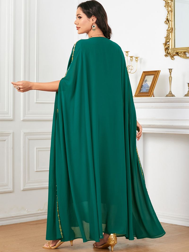 Luxuriöses besticktes Abaya-Kleid mit Fledermausärmeln – elegantes Maxikleid im Dubai-Stil für Frauen, bescheidene muslimische Mode_voghion.com