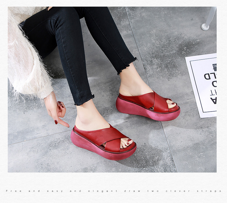 Coole Hausschuhe, neue Sommer-Slipper mit Biskuitsohle, gekreuztem Absatz, übergroße Damen-Hausschuhe zum Draußentragen_voghion.com
