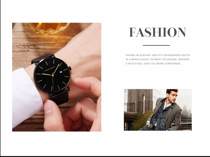 Men's Stainless Steel Waterproof Watch With Japanese Quartz Movement, Date Display, Minimalist Design, Blue Dial Dark Blue Steel Belt Watch_voghion.com