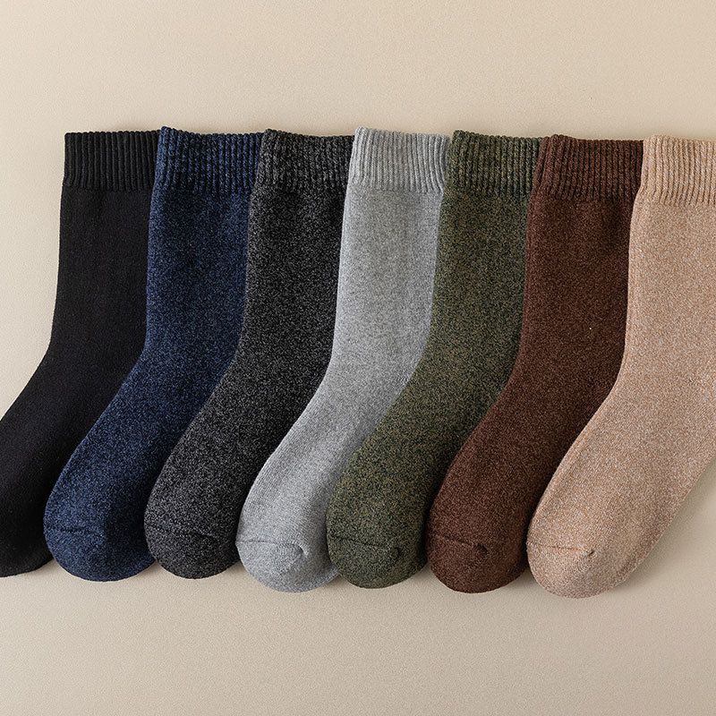 Winter dikke handdoek sokken heren dikke badstof sokken casual diamant midden sokken katoenen sokken heren warme sokken wollen sokken_voghion.com