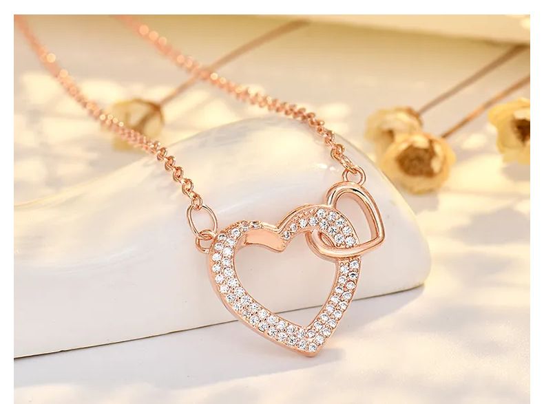 To Peach Summer Kadınlar İçin Yüksek Kaliteli Kalp Şeklinde Köprücük Kemiği Zincir Kolye_voghion.com
