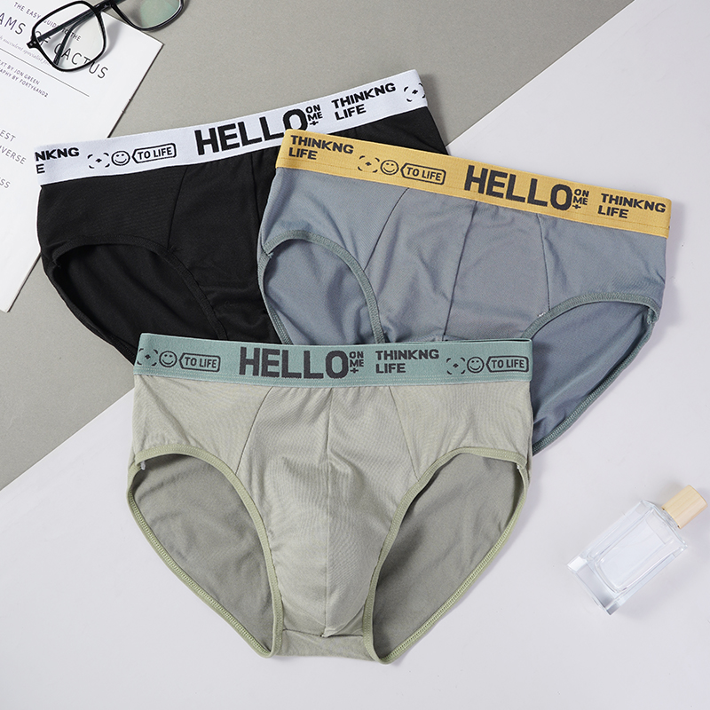 MERCURY 3 stk/parti Herre åndbare brevtrusser Undertøj Sexede shorts Elastiske underbukser Calzoncillos Para Hombres Large Størrelse_voghion.com