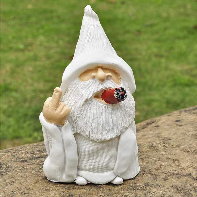 Nov ornament za vrt, kajenje iz smole, obrt, kip škrata, belobradati starček_voghion.com