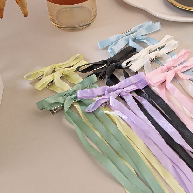 27 cm Bandschleife Haarnadel Ballettstil Süße geflochtene Entenschnabelklammer gebundenes Haarband Doppelter Pferdeschwanz Kopfschmuck_voghion.com