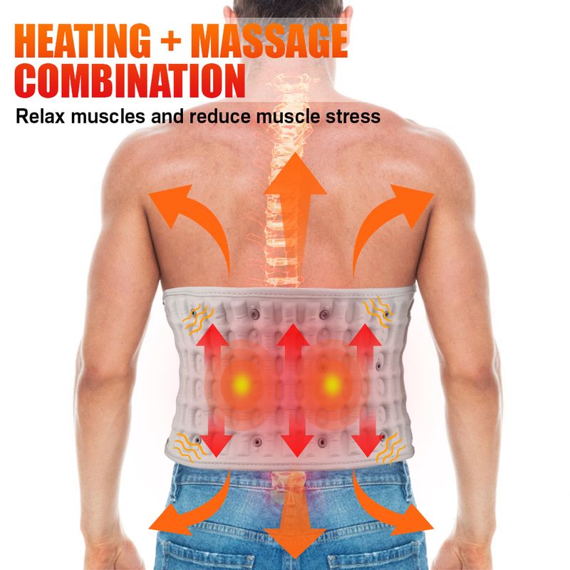 Iatable Red Light Aquecimento Vibração Massagem Airbag Costas Cintura Suporte Cinto Abdômen Ferramentas de Alívio Da Dor_voghion.com