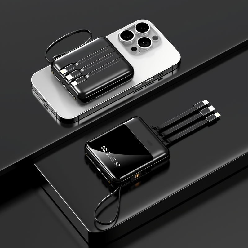 Bärbar batteriladdare 10000mAh Typ C Power Bank, VURC Power Bank Med väggkontakt LED Display Externt batteripaket_voghion.com