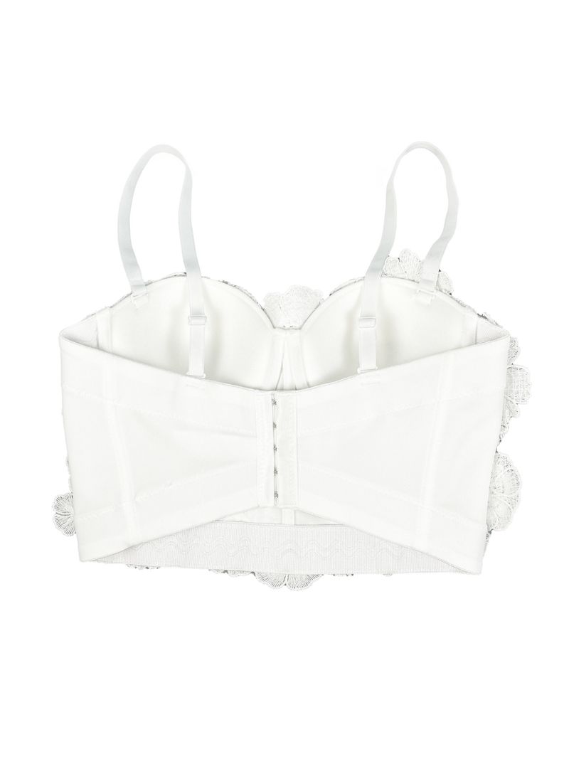 Damenbekleidung Dreidimensionales, mit Blumen und Diamanten besetztes, körperformendes Tube-Top für die Oberbekleidung Straps-BH für Damen_voghion.com