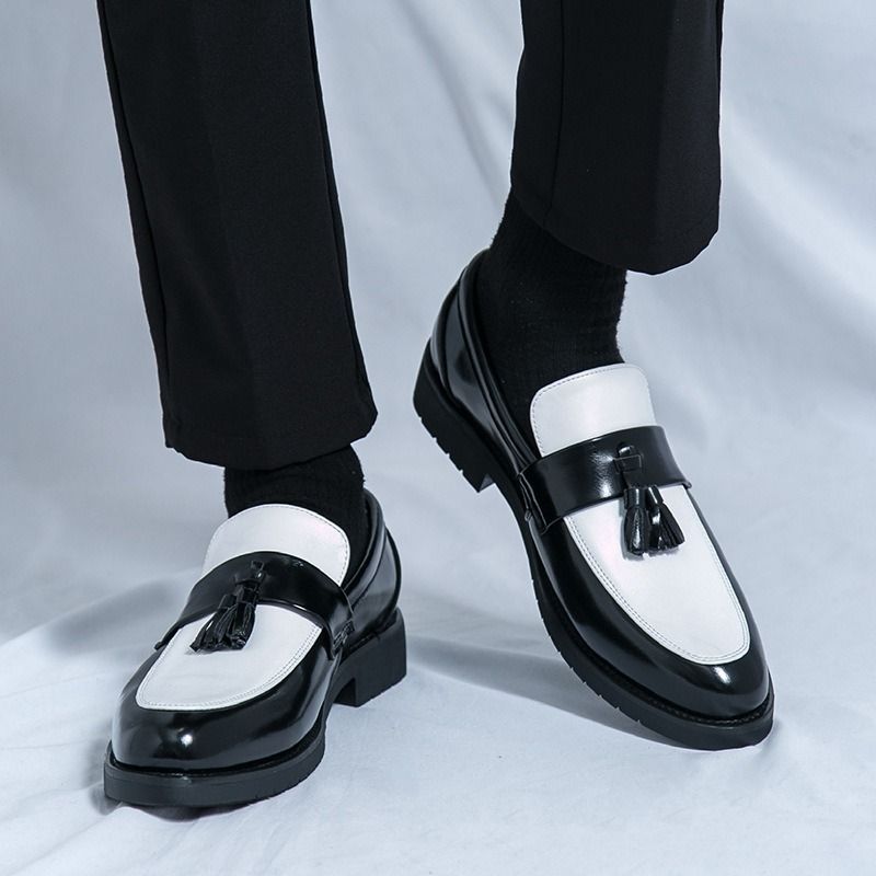 Scarpe Le Fu da uomo, primavera 2025, nuove, formali, in pelle, con nappine, un passo, taglia 46_voghion.com