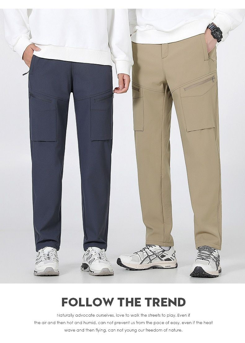 001 Outdoor Three-Proof Sports Women, Autumn And Winter Thickened Warm Hiking Waterproof Softshell Pants, Fleece-Lined Pants_voghion.com