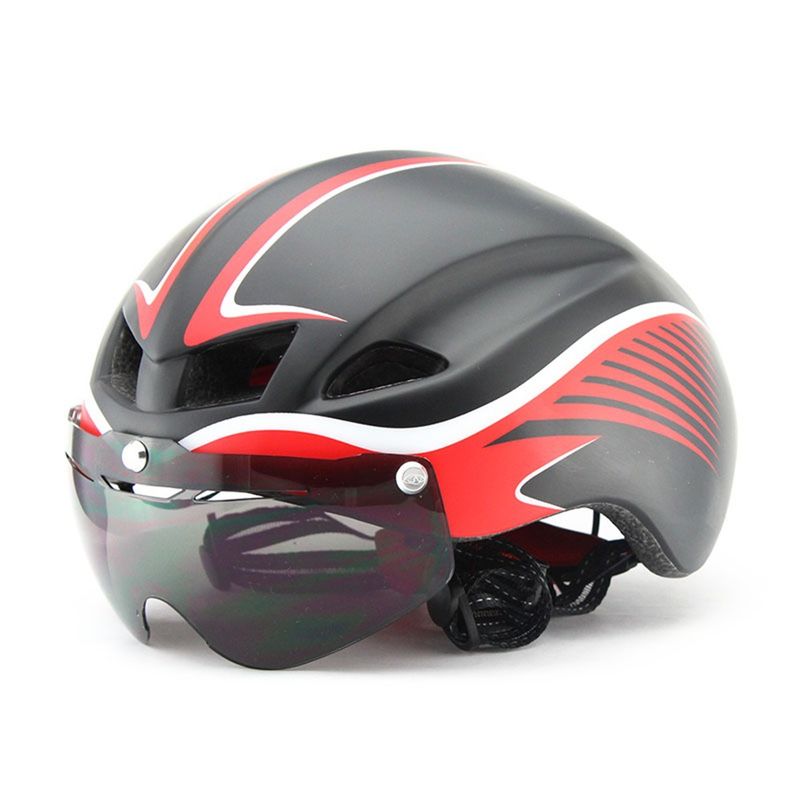 Popular Aero TT Road Cycling Protective Bicycle Helmet With Magnetic Windshield And Goggles Preferred_voghion.com