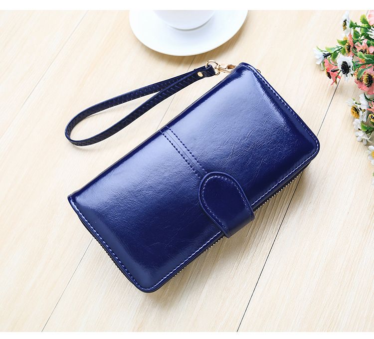 Explosive Damen Geldbörse 2024 Neuer Reißverschluss Ölwachs Leder Geldbörse Schnalle Handytasche Ölleder Neue PU Clutch_voghion.com