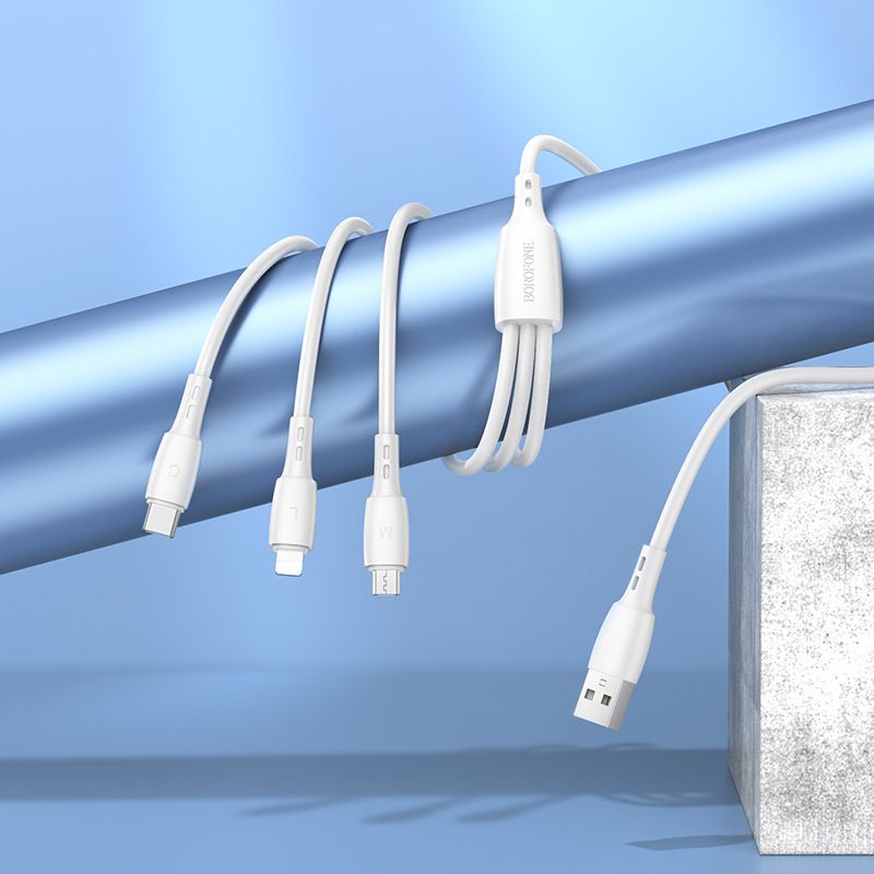 Cable de carga rápida tres en uno para festivales de música BX72, compatible con teléfonos Apple y Android TC._voghion.com