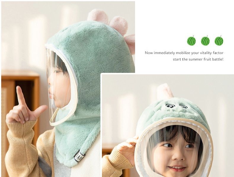 Wintermützen für Jungen und Mädchen mit Gesichtsschutz, Winddichte Mützen, Ohrenschützer, Kopfbedeckungen, warme Babyschals, Einteilige Mützen, Weihnachtsgeschenke_voghion.com