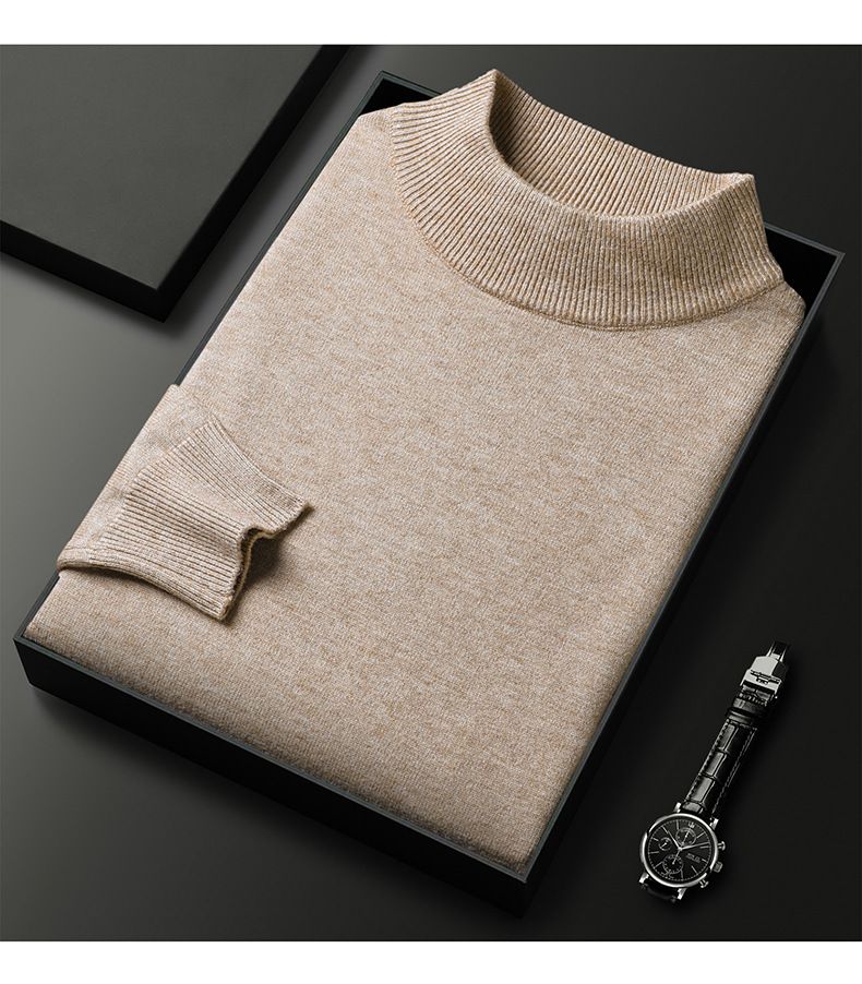 Herren Premium Rollkragenpullover – Leichte Luxus-Strickjacke für Freizeit und elegante Kleidung (Weiß/Schwarz/Camel/Marineblau/Grau, Größen M-4XL, Atmungsaktiv_voghion.com