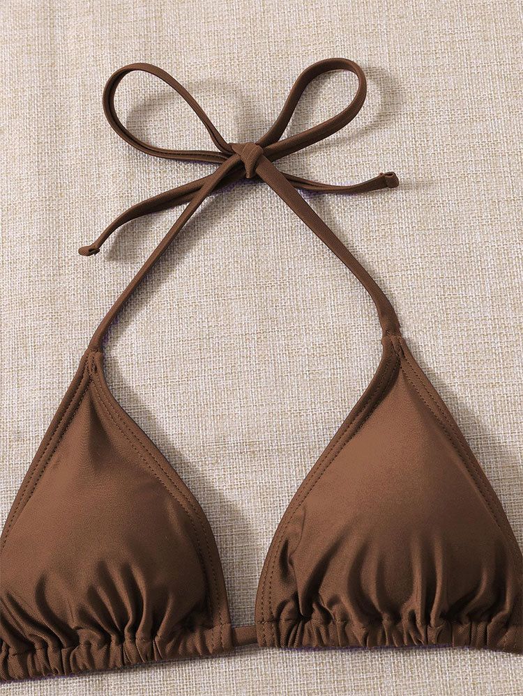 Damenbekleidung Neuer Neckholder-Badeanzug mit Netzrock und Bindeband Dreiteiliger Strand-Bikini-Badeanzug für Damen_voghion.com
