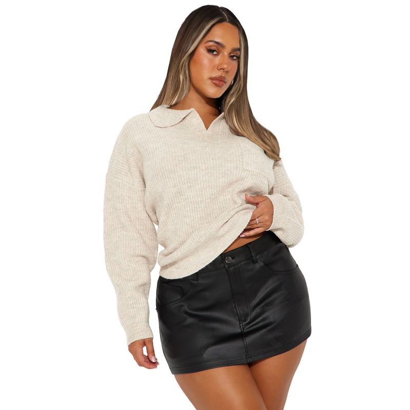 Weicher und gemütlicher Oversize-Strickpullover für Damen, lässiger Pullover mit Schalkragen – elegantes Must-have für die Herbst- und Wintergarderobe_voghion.com