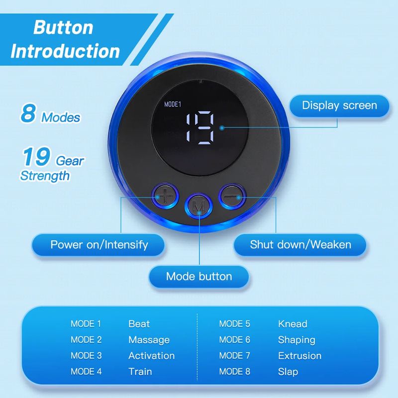 EMS Puls cervical, Schëller, Hals, Taille an zréck elektresch Therapie Gesiicht Massage Apparat mat intelligent Meridian_voghion.com