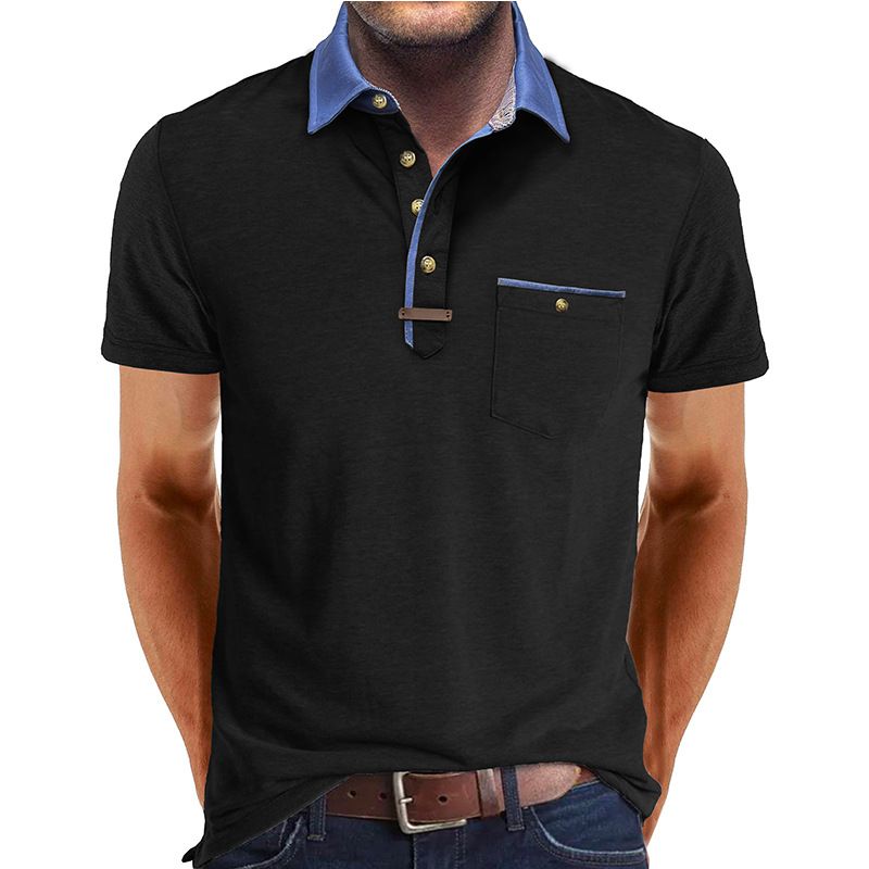 Grenzüberschreitende Sommer europäischen und amerikanischen Herren Kurzarm Revers T-Shirt, Außenhandel Herren Polo Shirt Casual Top Großhandel_voghion.com