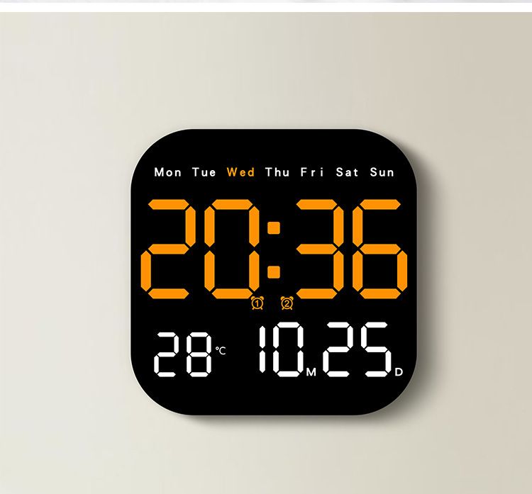 Wanduhren Multifunktionale elektronische LED-Wanduhr mit frischem Design, kann aufgehängt oder aufgestellt werden, doppelter Zweck_voghion.com